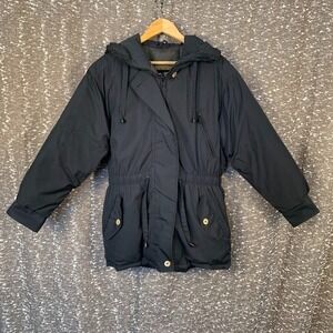 Vintage Eddie Bauer Premium Goose Down Black Winter Coat Puffer Women's Medium
